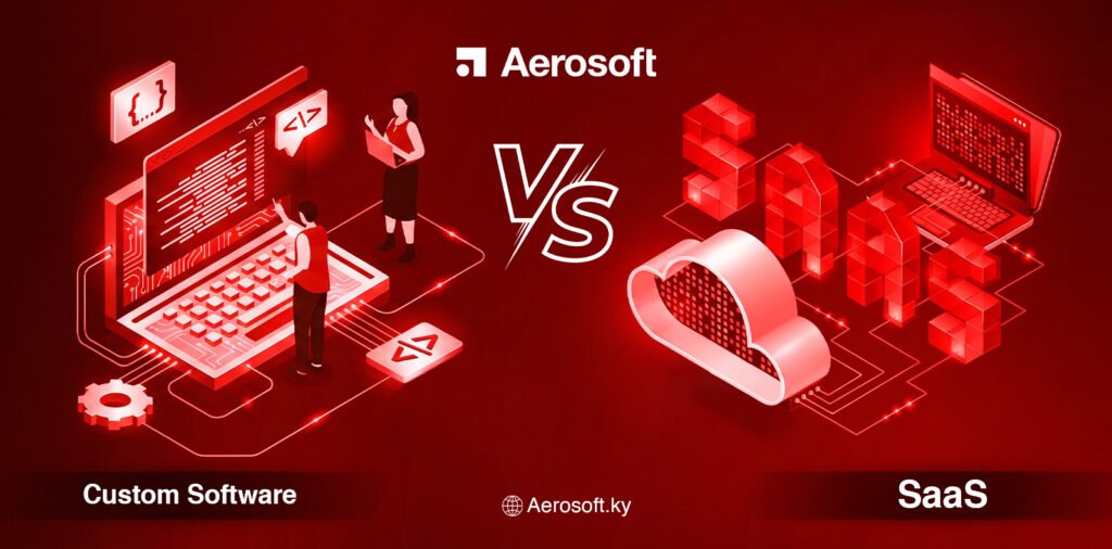 Blog banner of Custom software vs SaaS